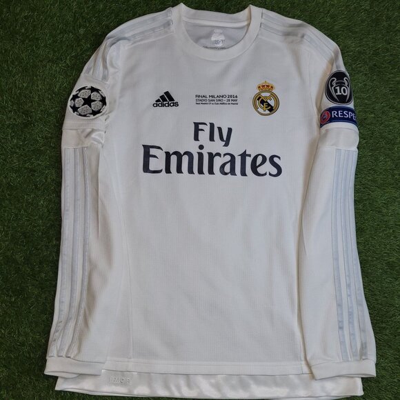 Cristiano Ronaldo Real Madrid 2015 2016 Long Sleeve UEFA FINAL Soccer Jersey M - Picture 2 of 10